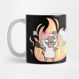 Angry cat ready to fight Fitted Mug